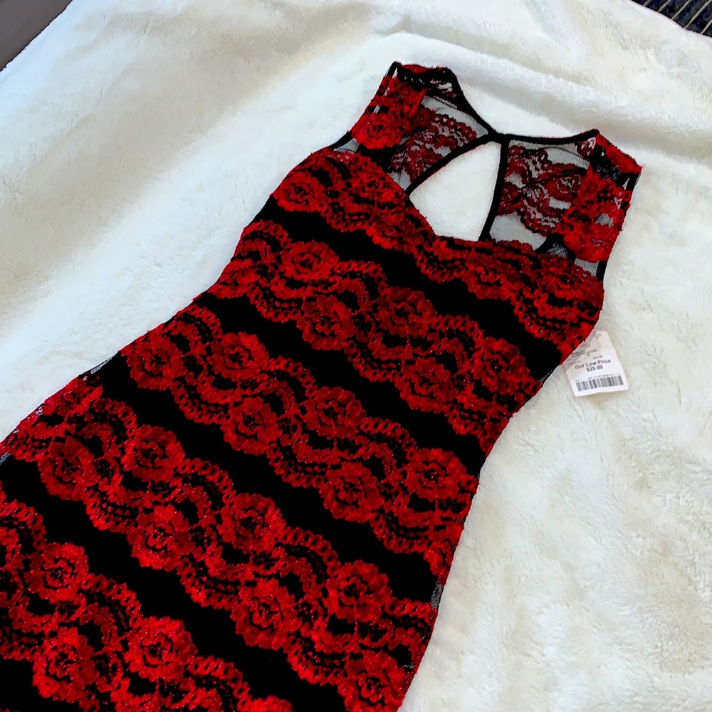 NWT Scarlet and black lace dress